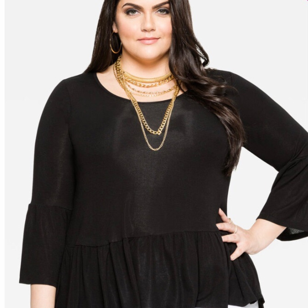 Ashley Stewart Bell Cuff Top